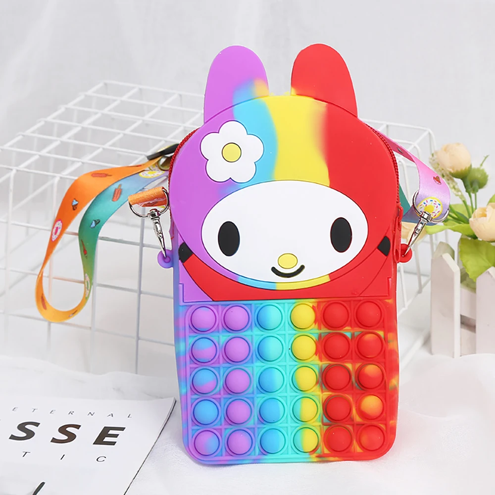 

New Pop It Fidget Toys Princess Squishy Messenger Bag Stress Reliever Children Sensory Toy Special Needs Adhd Autism Kids Gift