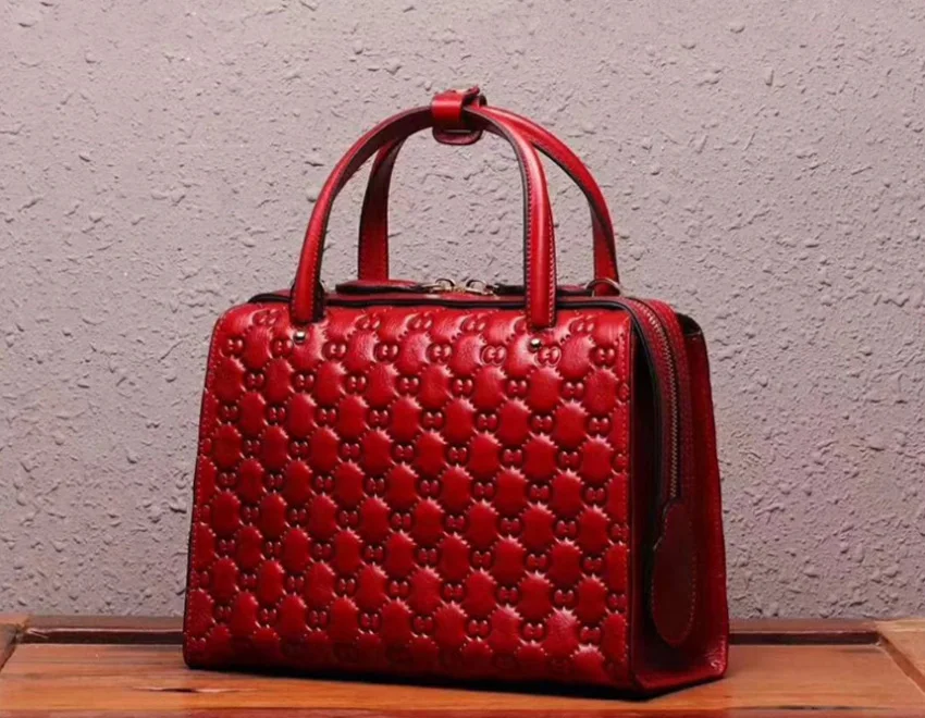 red SUWERER женские сумки из натуральной кожи новые модные роскошные сумки женские сумки с тиснеными цветами женские кожаные сумки через плечо - Цвет: red