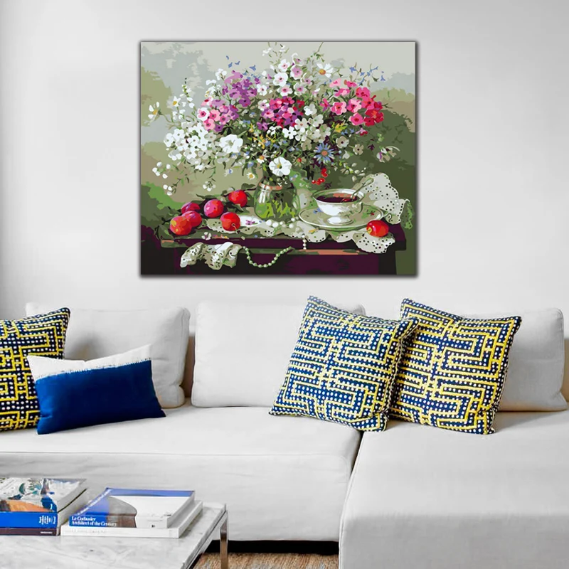 DIY картинки для раскраски по номерам с цветочной картинкой рисунок Рельеф