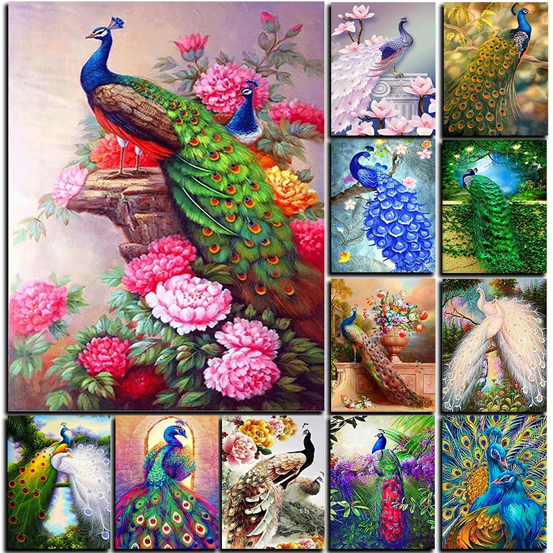 

Animal Peacock Picture 5D DIY Diamond Painting Square/Round Full Drill Mosaic Cross Stitch Kit Artist Home Decoration