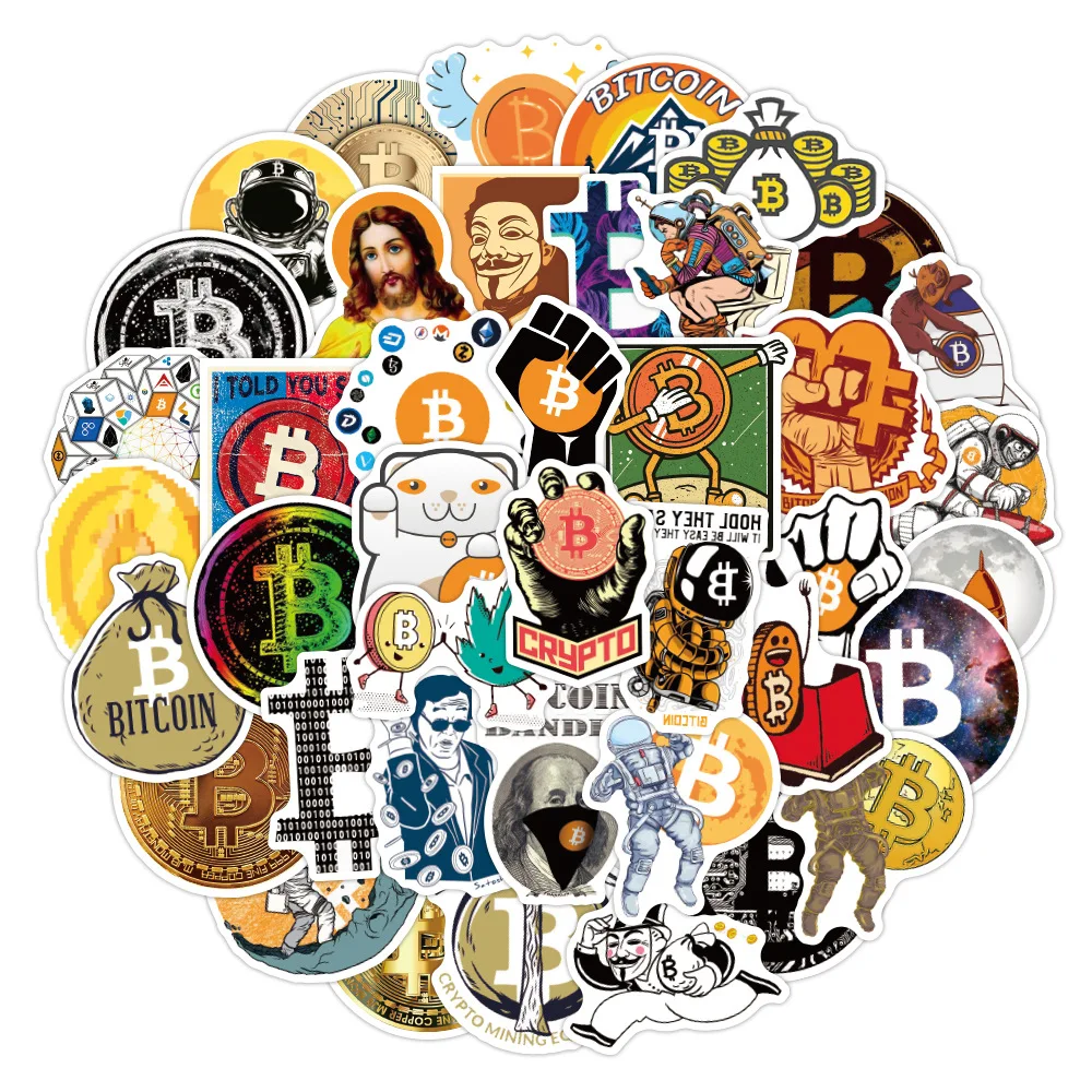 50PCS Dogecoin Stickers Cool Space Astronaut Doge Decal Sticker Toy For DIY Notebook Skateboard Laptop Guitar Helmet Stationery - купить по