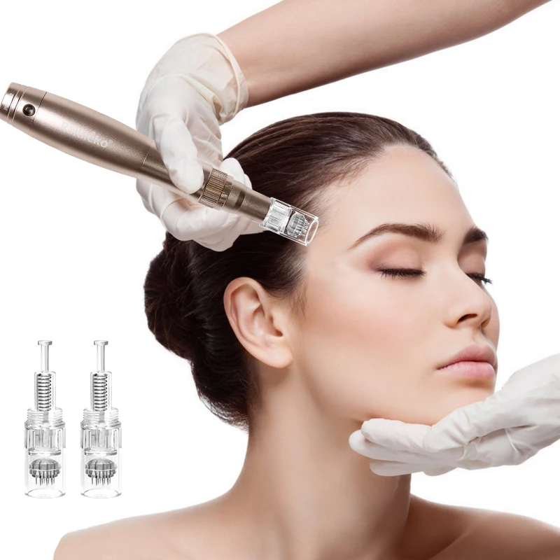 MYM Microneedling Ручка Электрический микро винт иглы картридж крошечные беспроводной