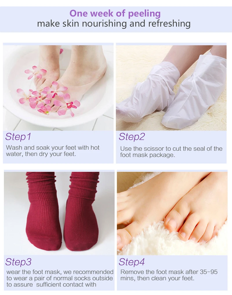 

12pair Exfoliating Foot Mask for Legs Spa Feet Mask Peel Exfoliation Dead Skin Remove Calluses Pedicure Sock Whitening Foot Care