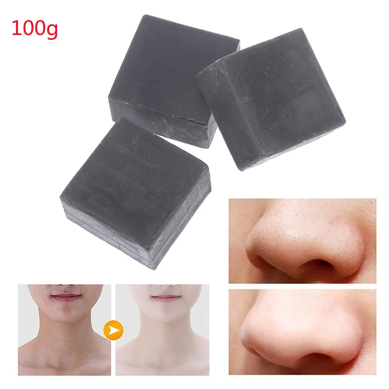 100g Handmade Bamboo Charcoal Soap Deep Face Cleansing Skin Whitening Blackhead Remover Oil Control Acne Treatment Shrink Pores