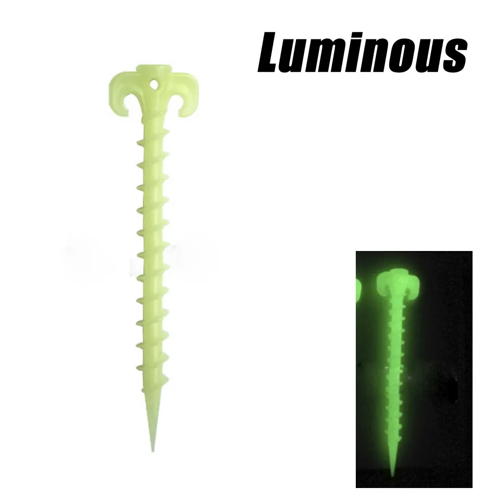 Luminous 1 шт. пластиковый винт пластиковые наружные спиральные спортивные аксессуары походная палатка для кемпинга гвозди peg инструмент для палаток дорожный набор для ногтей - Цвет: Luminous