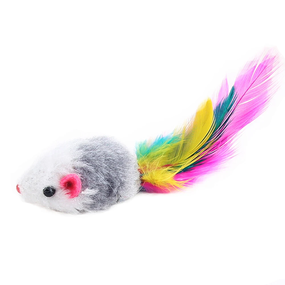 

Pet Toy Catnip Mice Cats Toys Fun Plush Mouse Cat Toy For Kitten 5 Colored Tail Plush Mice Funny Playing Toys For Cats Product