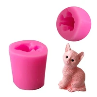 cute kitten shape silicone mold fondant chocolate resin aroma stone soap mold for pastry cup cake decorating kitchen tool