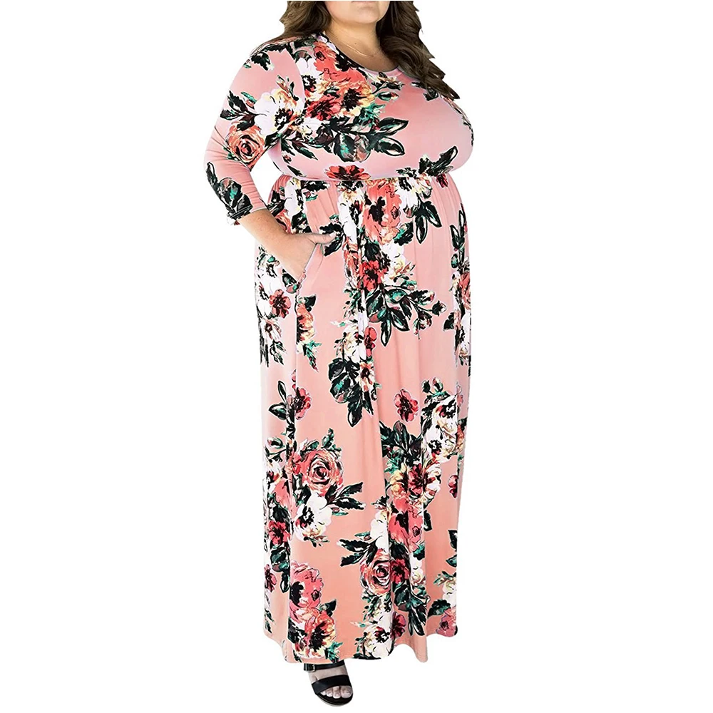 4xl 5xl Большие размеры Винтажные Платья с цветочным принтом большие женское