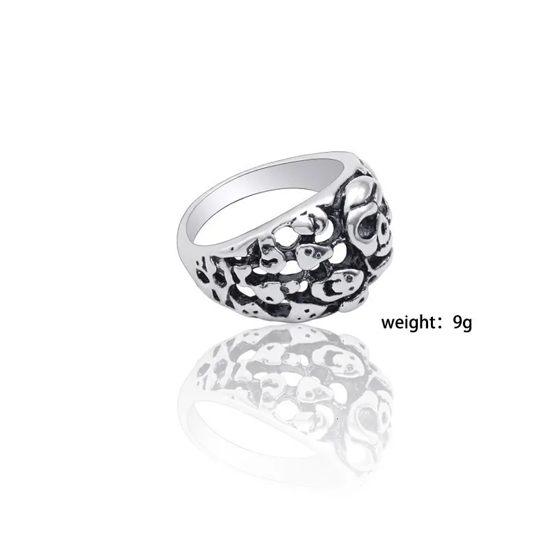 

Gothic Steampunk Skull Ring For Men Stainless Steel Male Retro Metal Skeleton Vintage Rings Unisex Cool Hip Hop Jewelry Gifts