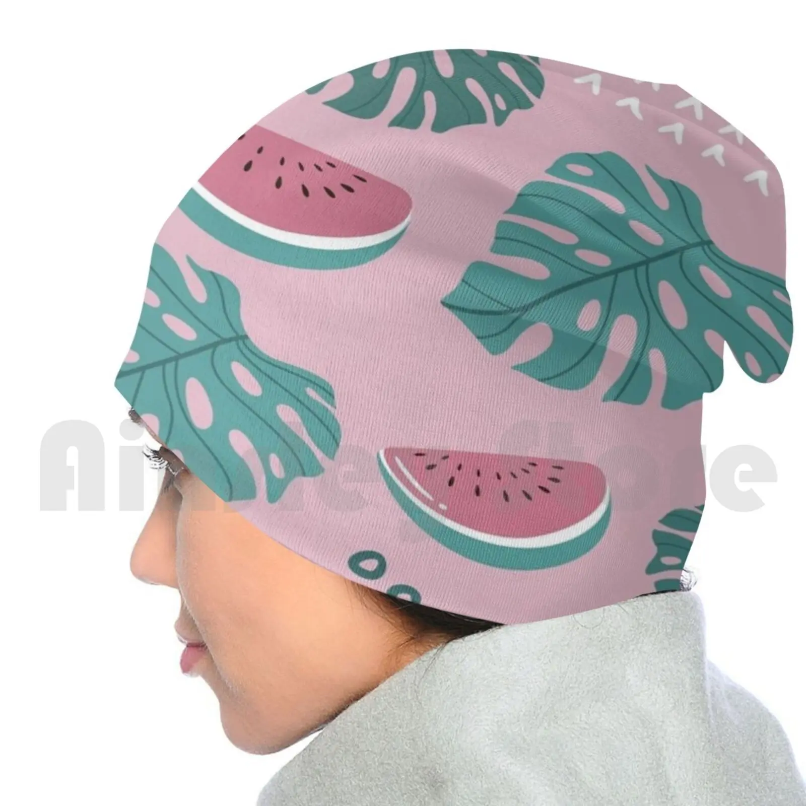 Тропические фрукты вязаная шапка с узором хеджирования Кепки Сделай Сам Печать