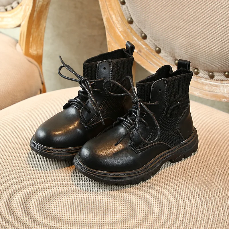 Новые осенние детские ботинки Martin Детские ботильоны Кожаная обувь для маленьких