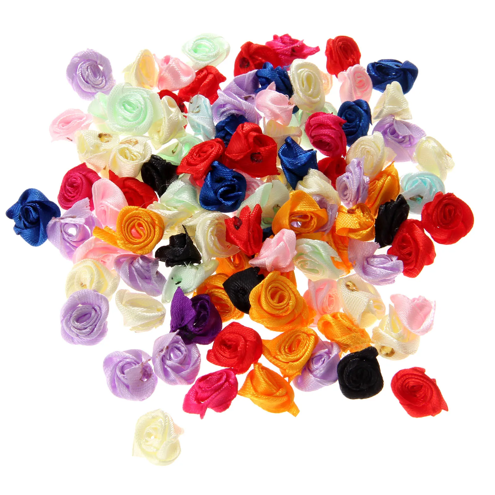 100 шт атласная роза ручной работы лента искусственная цветок розы DIY свадебные