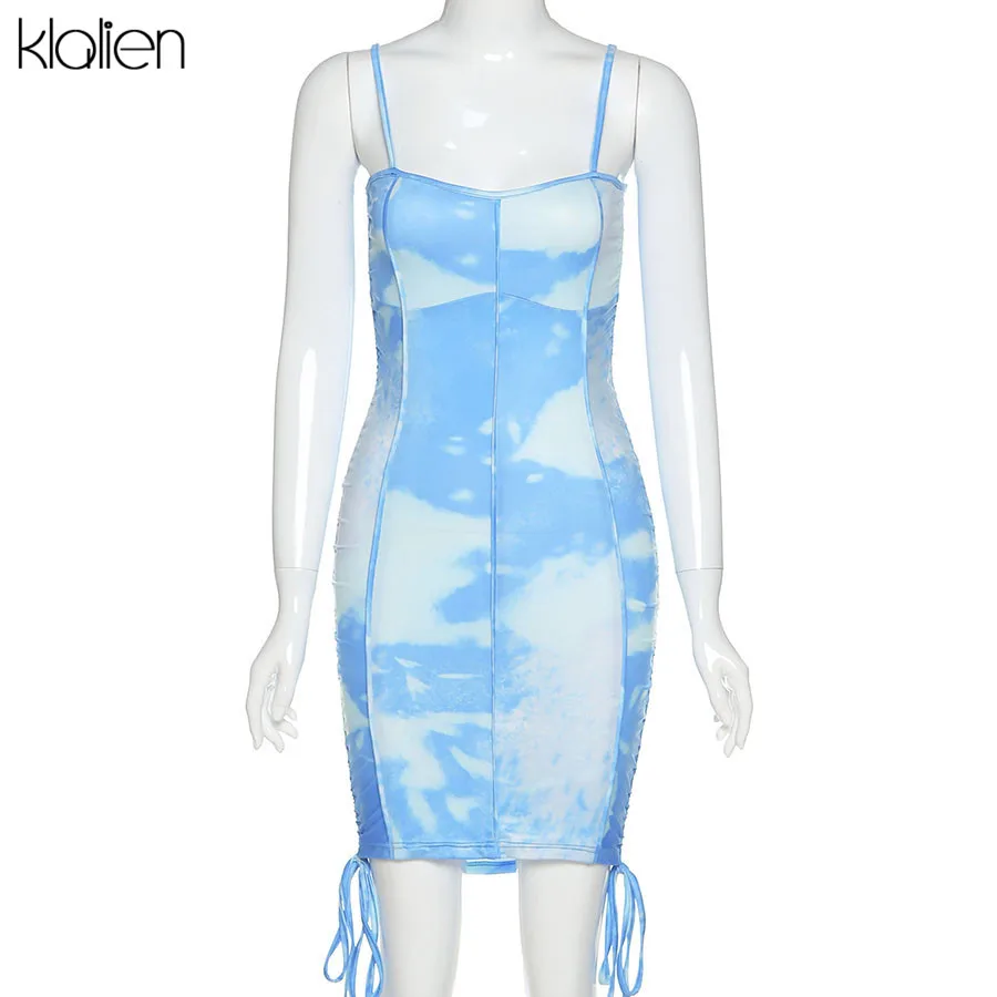 Летнее пикантное модное женское платье на бретельках KLALIEN офисные женские
