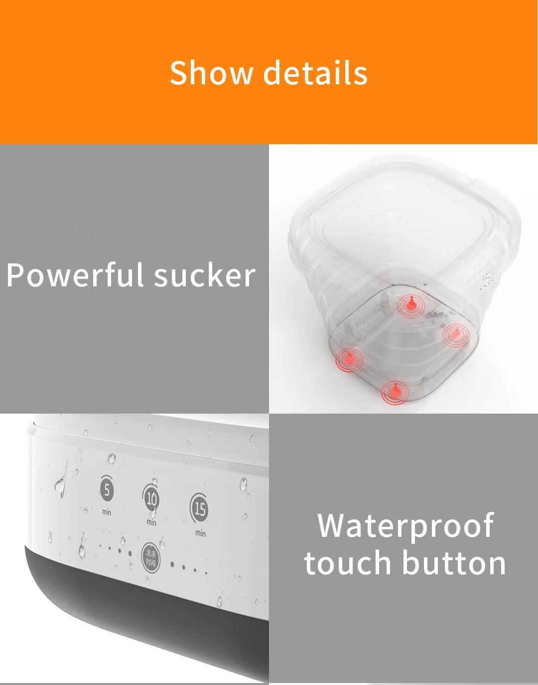 YUEWO Underwear washing and cleaning machine Mini automatic and convenient folding travel business clothes washing machine
