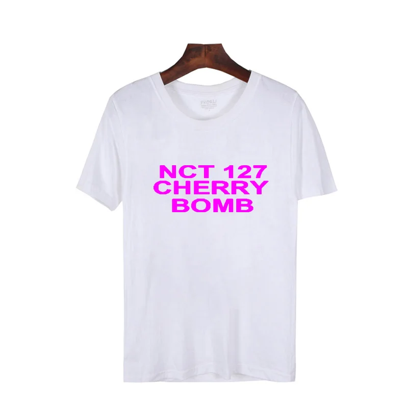 Pkorli Kpop Nct 127 Футболка с принтом вишневой бомбы для мужчин и женщин хлопковая