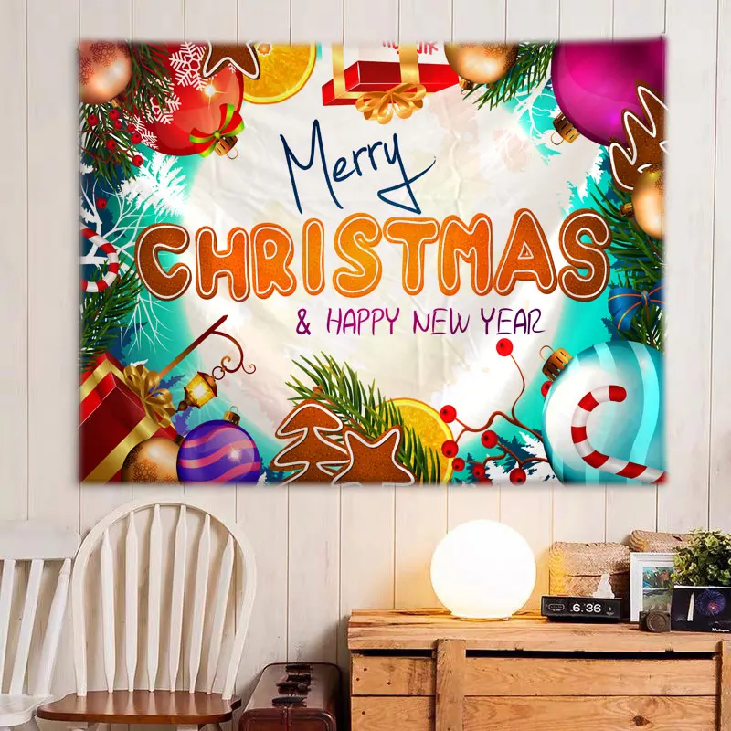 Рождественский 3D гобелен настенное покрывало для кровати пляжное полотенце