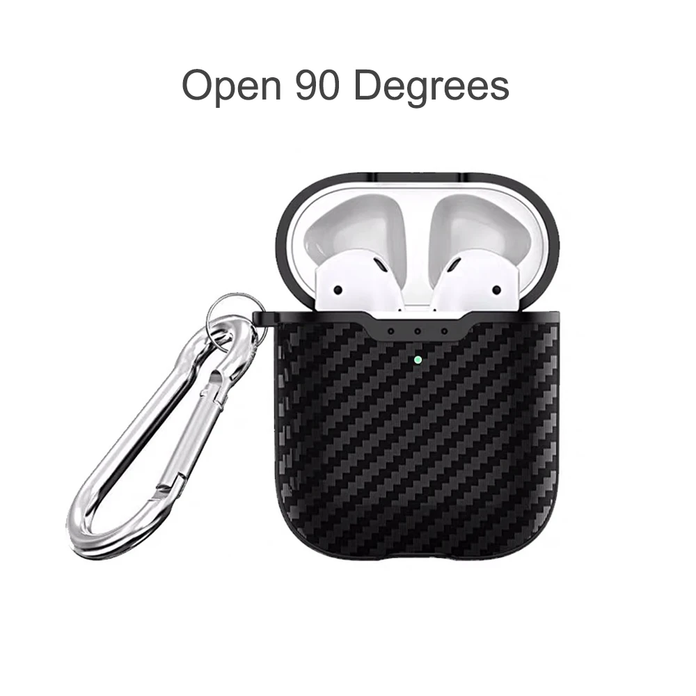Роскошный углеродный чехол из ТПУ с зернистым покрытием для Airpods 1 2 наушников