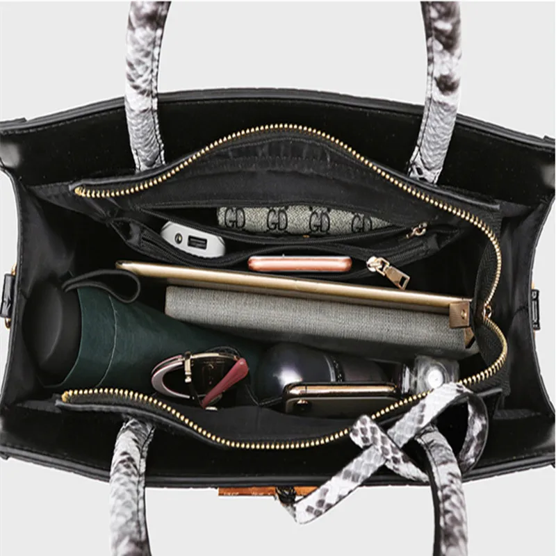 

High Quality Real Leather Handbags 2021 Classic Crocodile Pattern Shoulder Messenger Bags Larger Capacity Bucket Bags Sac A Main