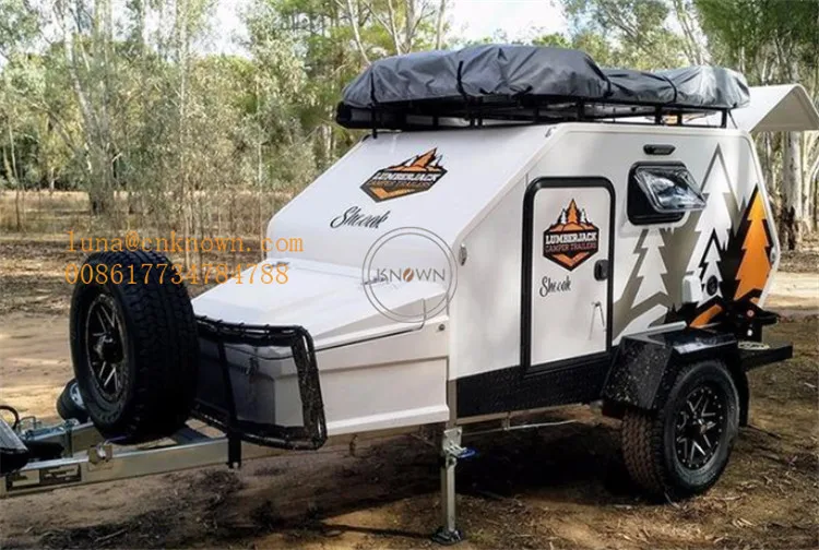 Customized Fiberglass Mini Off Road Teardrop Caravan Camper Trailer for sale with Integrated Fly above Canvas Roof | Бытовая техника