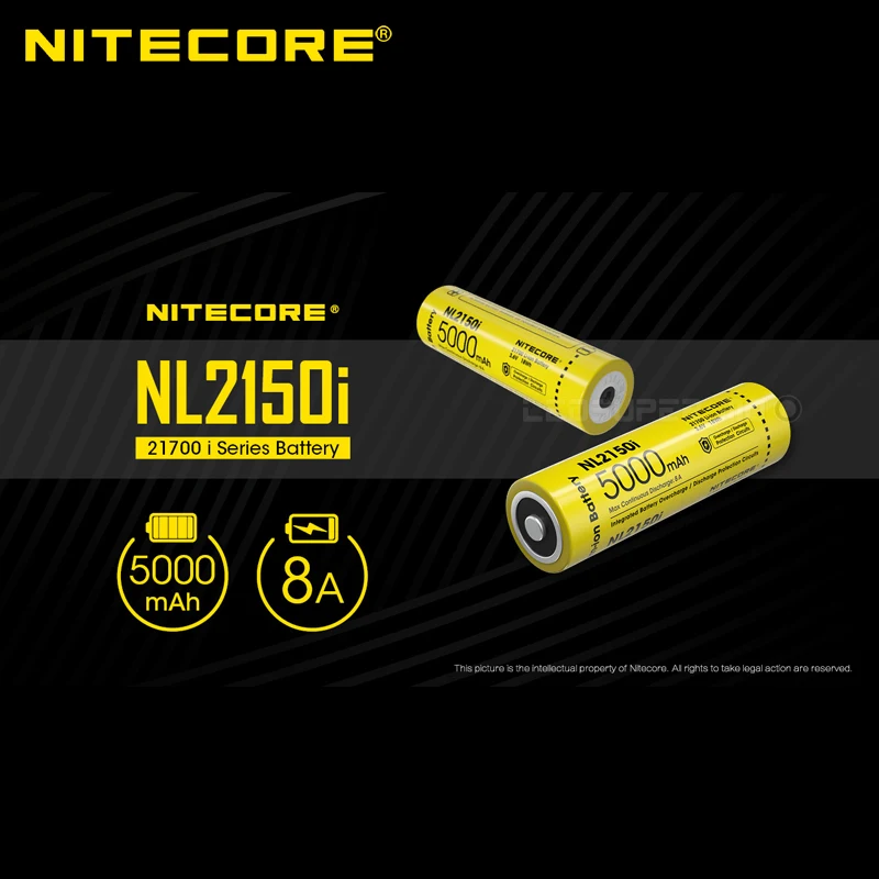 Литий ионный аккумулятор 8А NITECORE NL2150i 21700 5000 мАч|Портативные осветительные