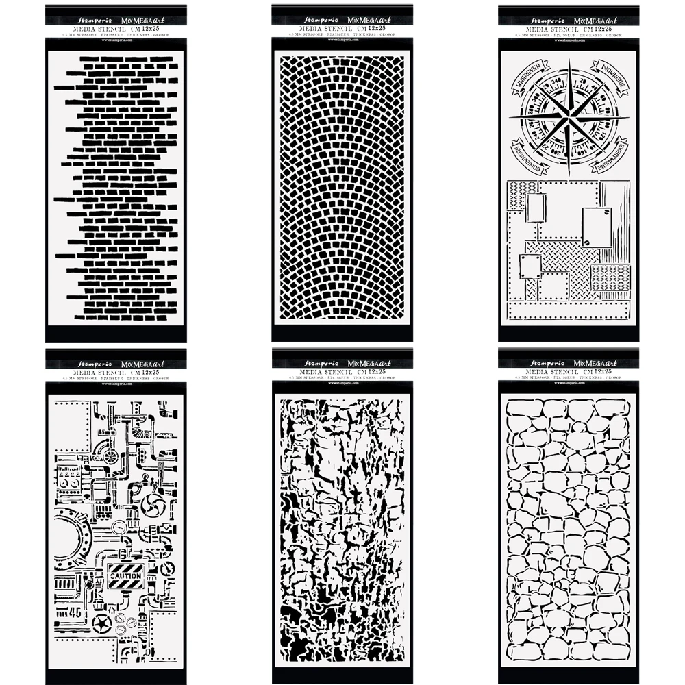 6 шт./компл. абстрактные геометрические фигуры пластиковый трафарет для Diy