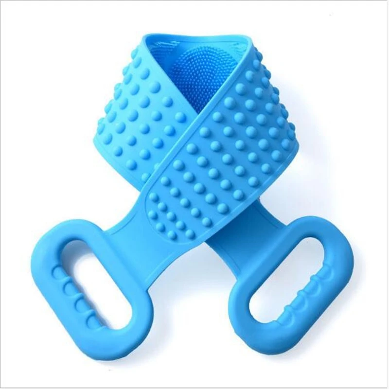 

Silicone Brushes Bath Towels Rubbing Back Mud Peeling Body Massage Shower ic Brush Flexible Scrubber Skin (Blue)