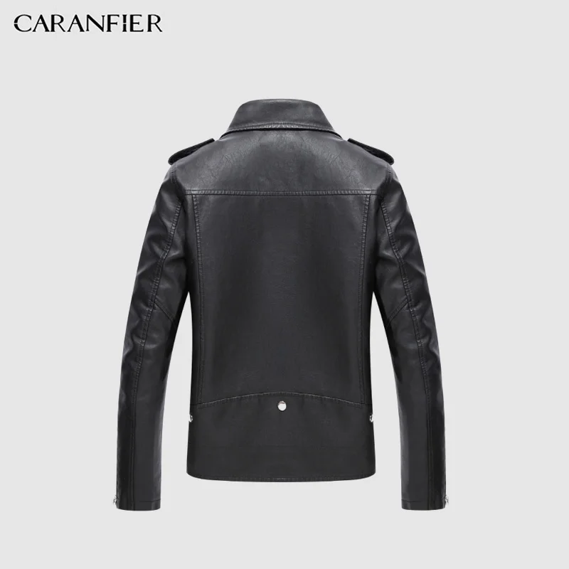 CARANFIER Новое поступление Мужские Кожаные Замшевые Куртки мужские мотоциклетные