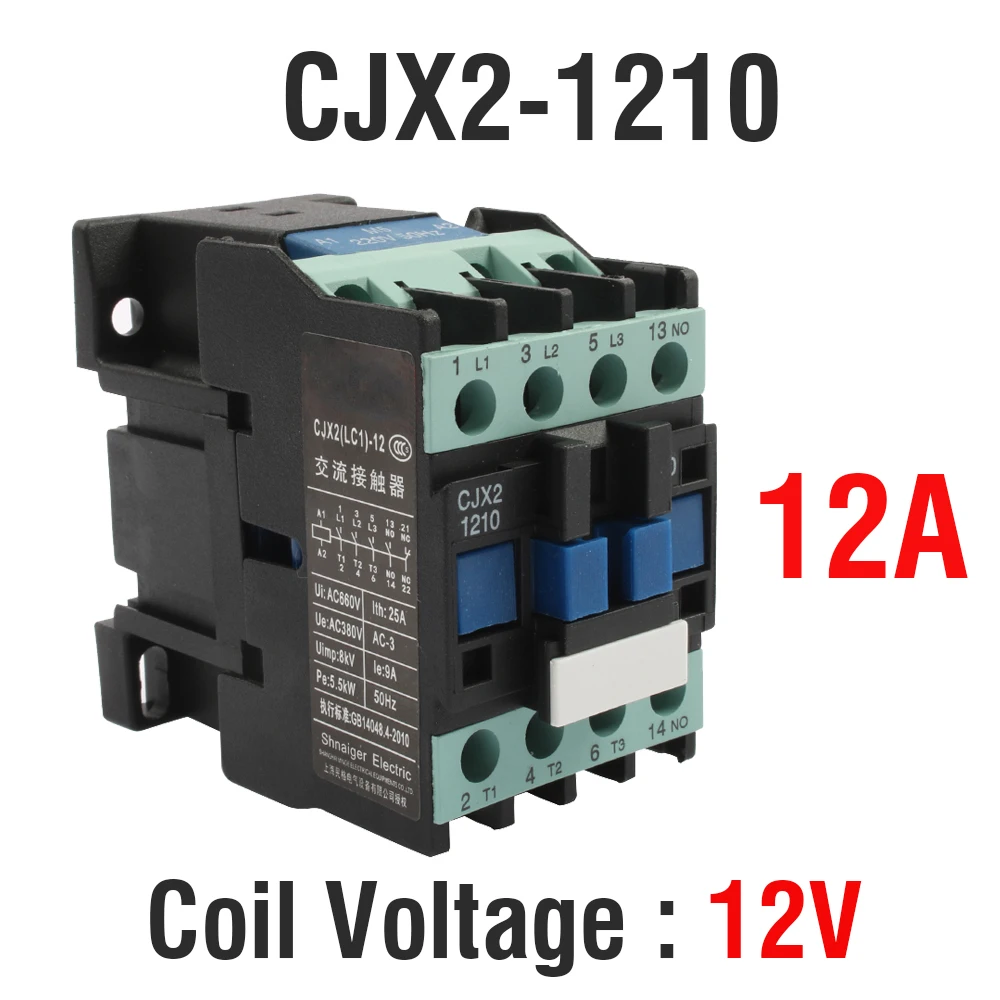 1210-12V CJX2-1210 1810 0910 2510 LC1 контактор переменного тока 110V ac 12A 50 Гц/60 Гц оригинальная lc1-D1210 12V 24V 36V 48V 110V 220V 380V - Цвет: 1210-12V