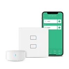 Умный светильник ключатель света BroadLink TC3-EU со стеклянной панелью для голосового управления Alexa и Google Home