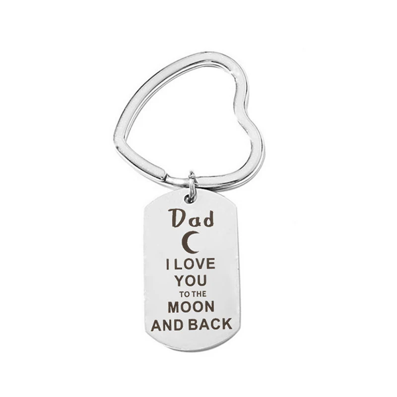 Брелок из нержавеющей стали I Love You To The Moon And Back сына мамы сестры дяди Anut семейный