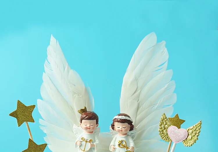 Лидер продаж Новые 2021 торт ко дню рождения украшенные смолы крыло Ангела куклы