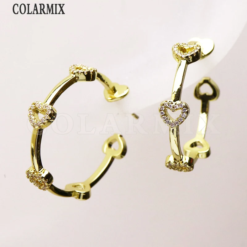 

8 Pairs Hoop earrings New design Heart shape earrings women jewelry Fashion Hollow stud earrings Gift for women jewelry 8143
