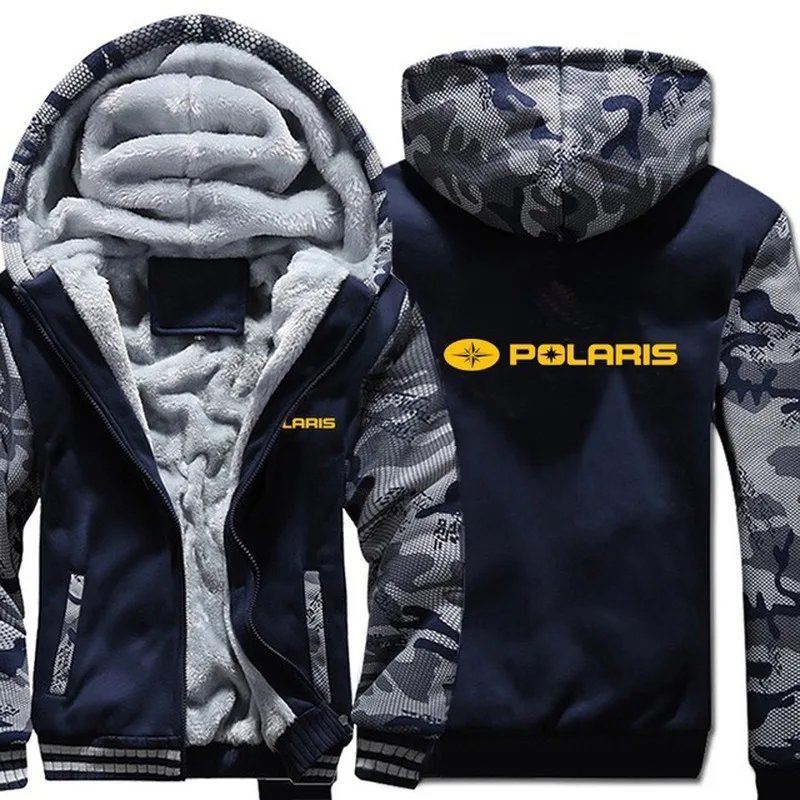 

2021 New Winter Polaris Hoodies Jacket Men Casual Wool Liner Fleece Scooter Sweatshirts Hoody Pullover