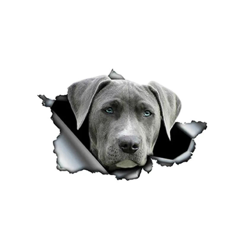 

13cm x 9cm Grey Weimaraner Car Sticker Torn Metal Decal Reflective Stickers Waterproof 3D Car Styling Pet Dog Decal