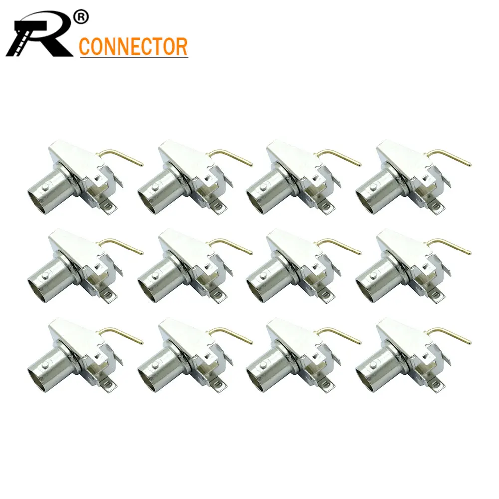 

Welding BNC Female Right Angle Adapter Socket 12/50/100pcs PC Board PCB Panel Mount Coaxial RF Connector