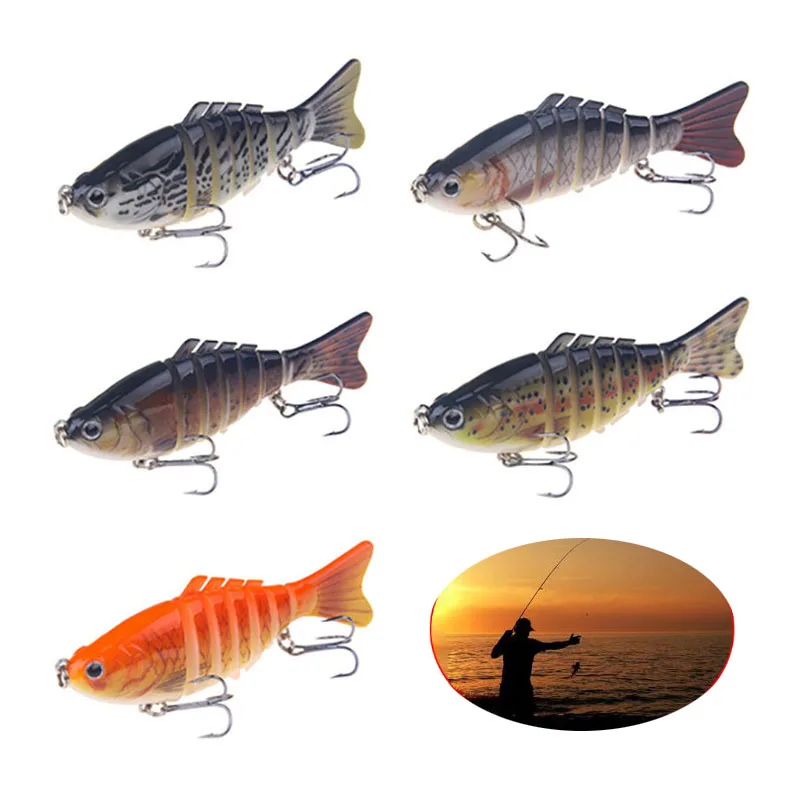 10 см 18 г пластиковая приманка для рыбалки 7 секций Swimbait рыболовный крючок с