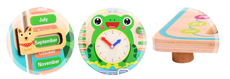 Монтессори Деревянные игрушки для малышей погода сезон календарь часы время