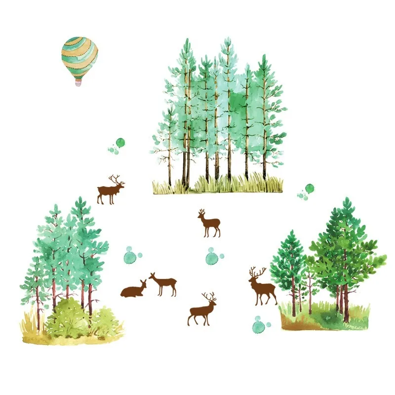 

Nordic Forest Elk Wall Stickers Living Room Bedroom Decor TV Backdrop Decals for Furniture Removable Room Decoration