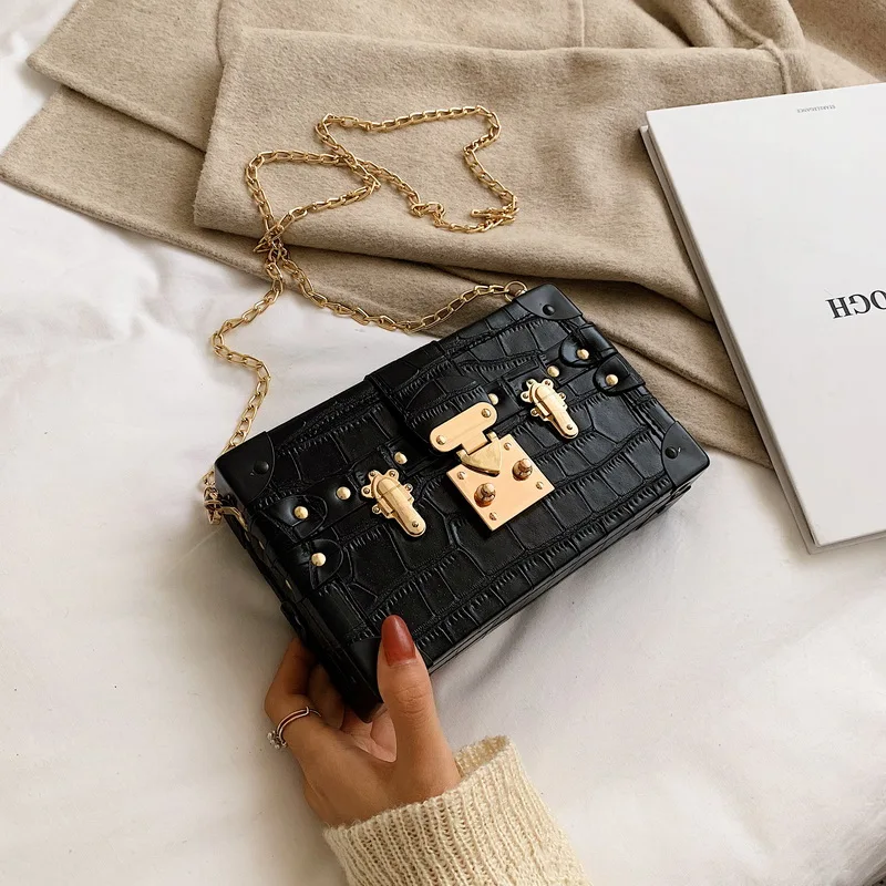 Bolsos Mujer, модные сумки в форме коробки для женщин,, роскошные сумки, женские сумки, дизайнерские, с металлическими заклепками, с клапаном, вечерняя сумочка