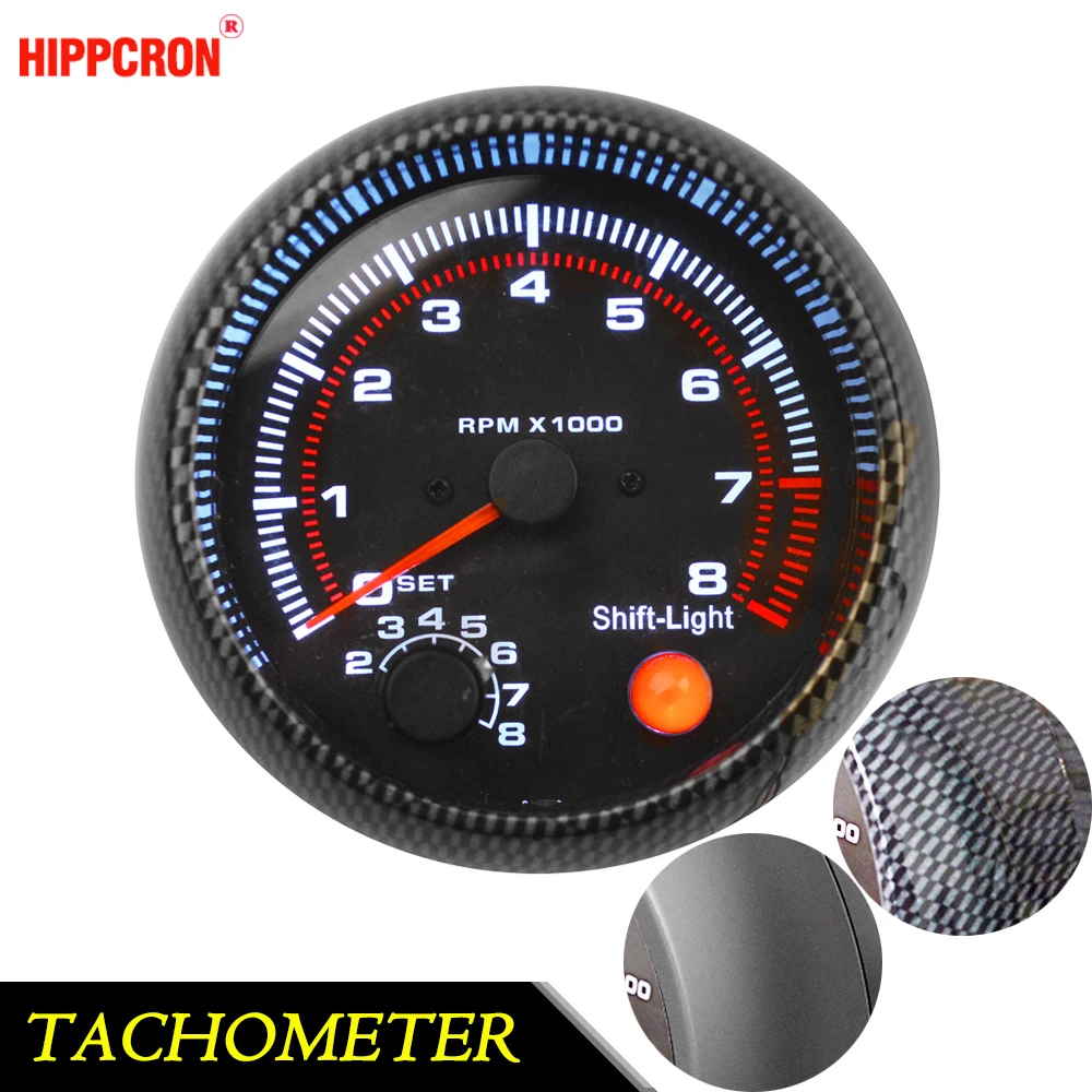 Автомобильный Тахометр 3 75 дюйма 95 мм для белого цвета СВЕТОДИОДНЫЙ измеритель 12