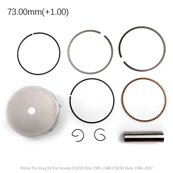 73.00mm Комплект поршневых колец Artudatech для Honda CH250 Elite 1985-1988 CN250 Helix 1986-2007 CH CN 250 запчасти - Цвет: 73.00mm