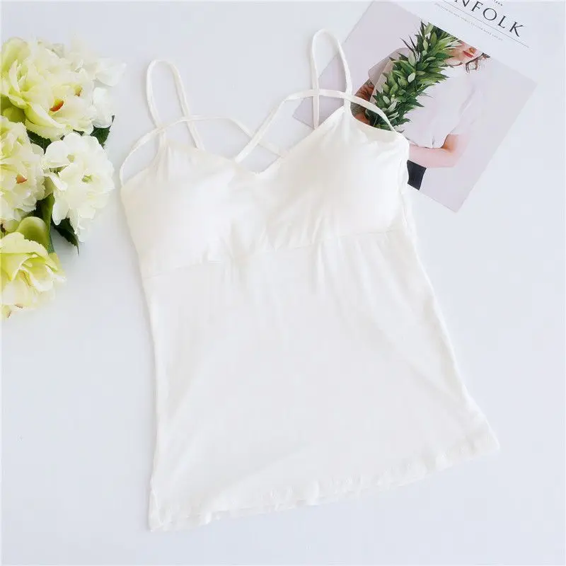 

Womens Wireless Bras Seamless Bra Padded Solid Tank Top Straps