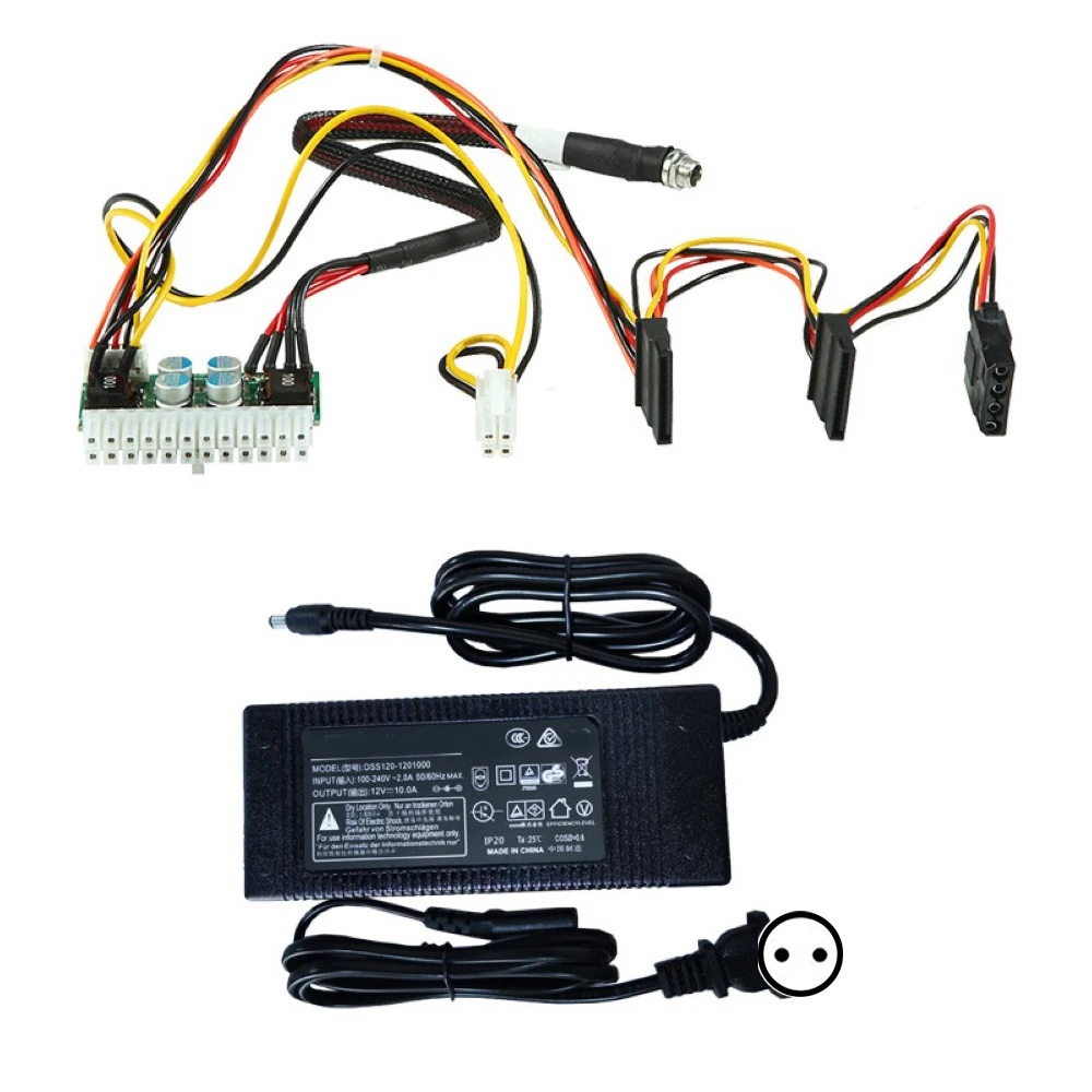 

DC-ATX Input Power Supply Module with Cables 12V 24Pin 150W Switch CPU Mini ITX Power Motherboard Save Space