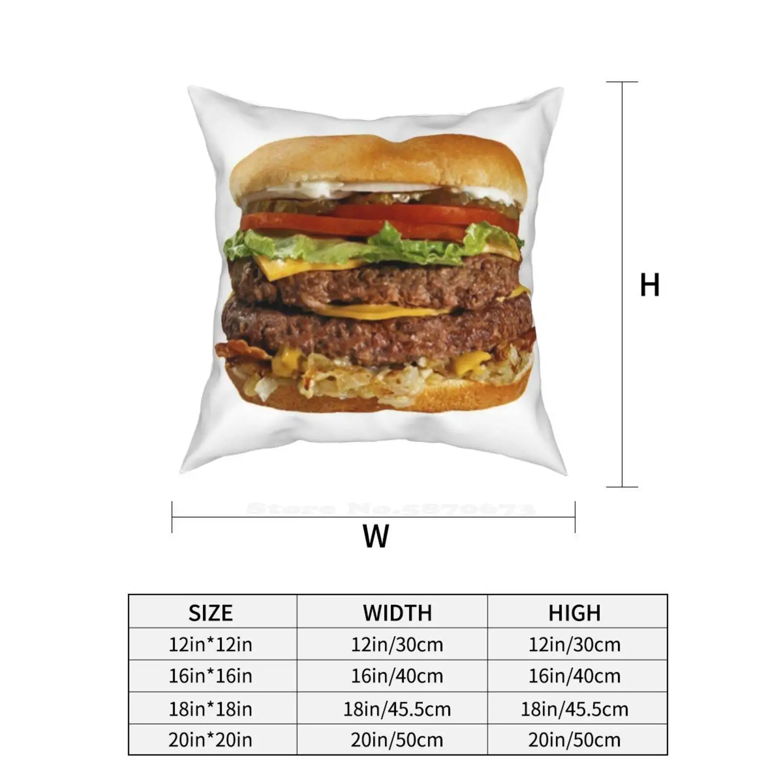 Двойной чизбургер смешная милая декоративная наволочка квадратная для подушки
