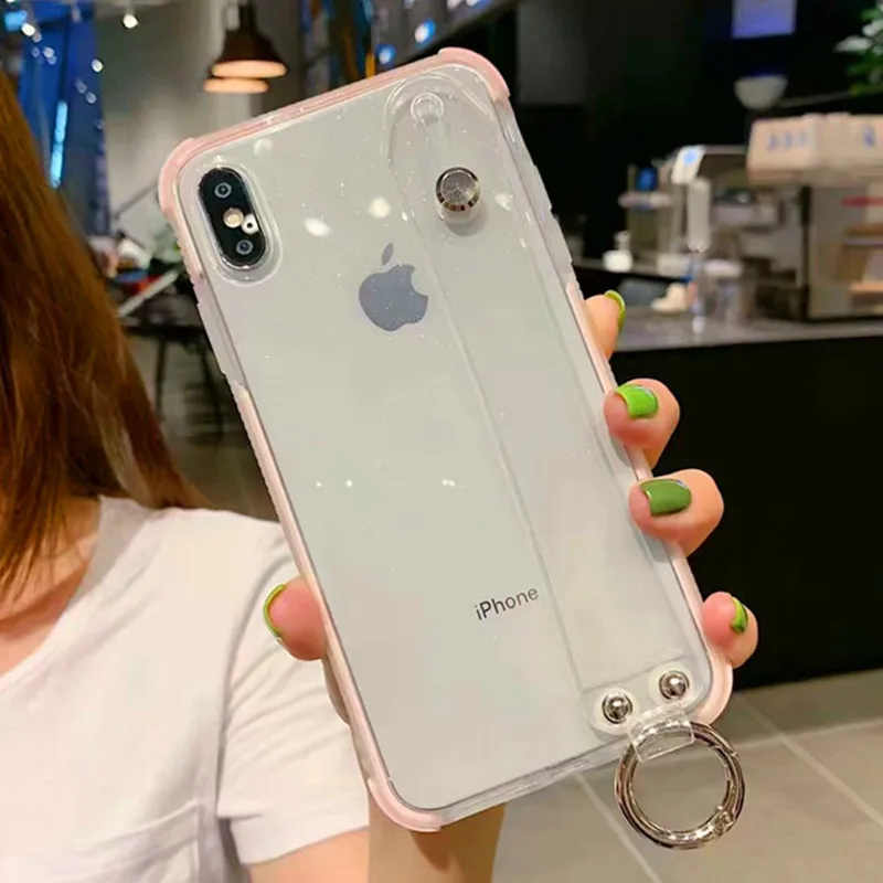 Противоударный блестящий прозрачный силиконовый чехол для телефона Iphone 11 Pro Max X Xr
