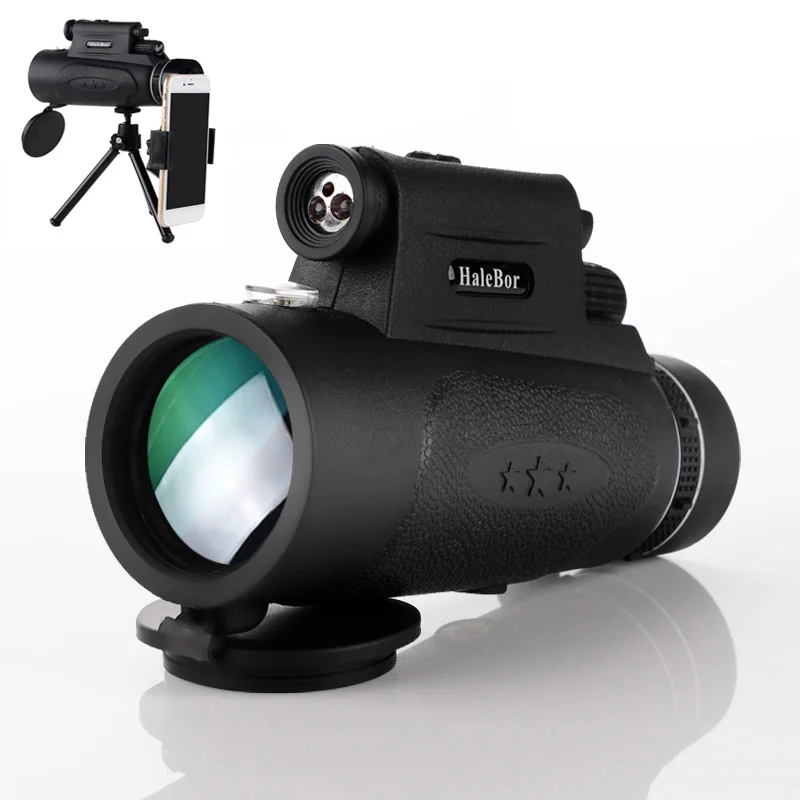 

Монокулярный телескоп 100X90, со светодиодсветильник компасом, для слабосветильник щения, для охоты, кемпинга, походов