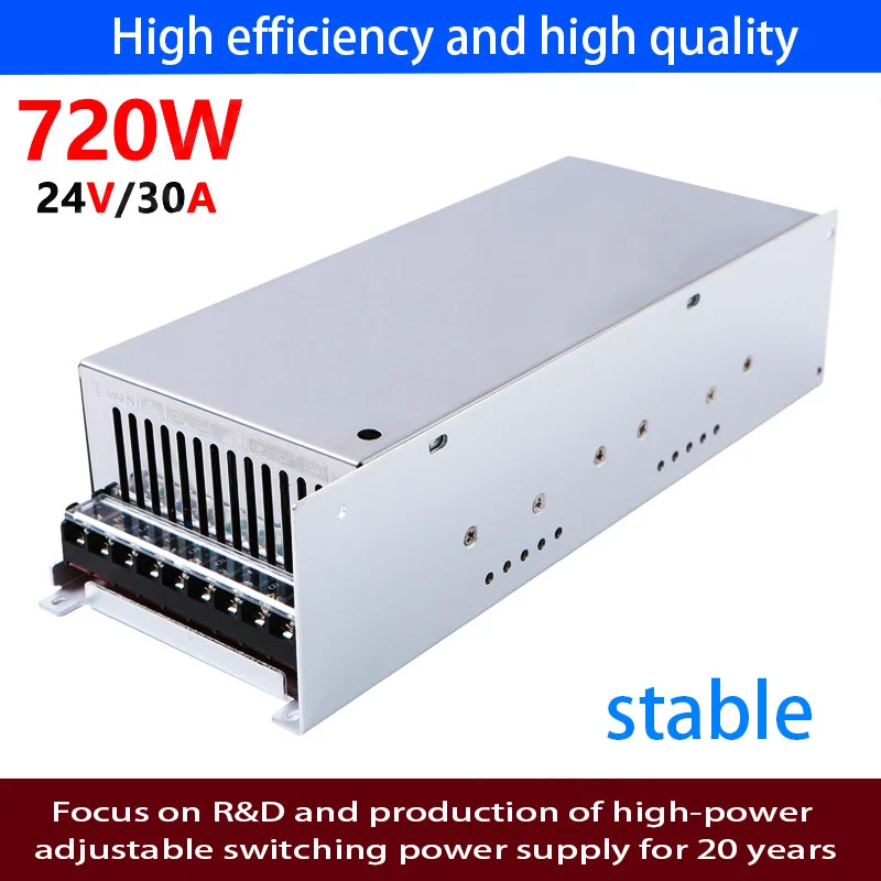 fonte de alimentação 24v 30a  024v dc gama completa ajustável 720w transformador de adaptador de controle industrial s720-24 Fonte de alimentação de comutação
