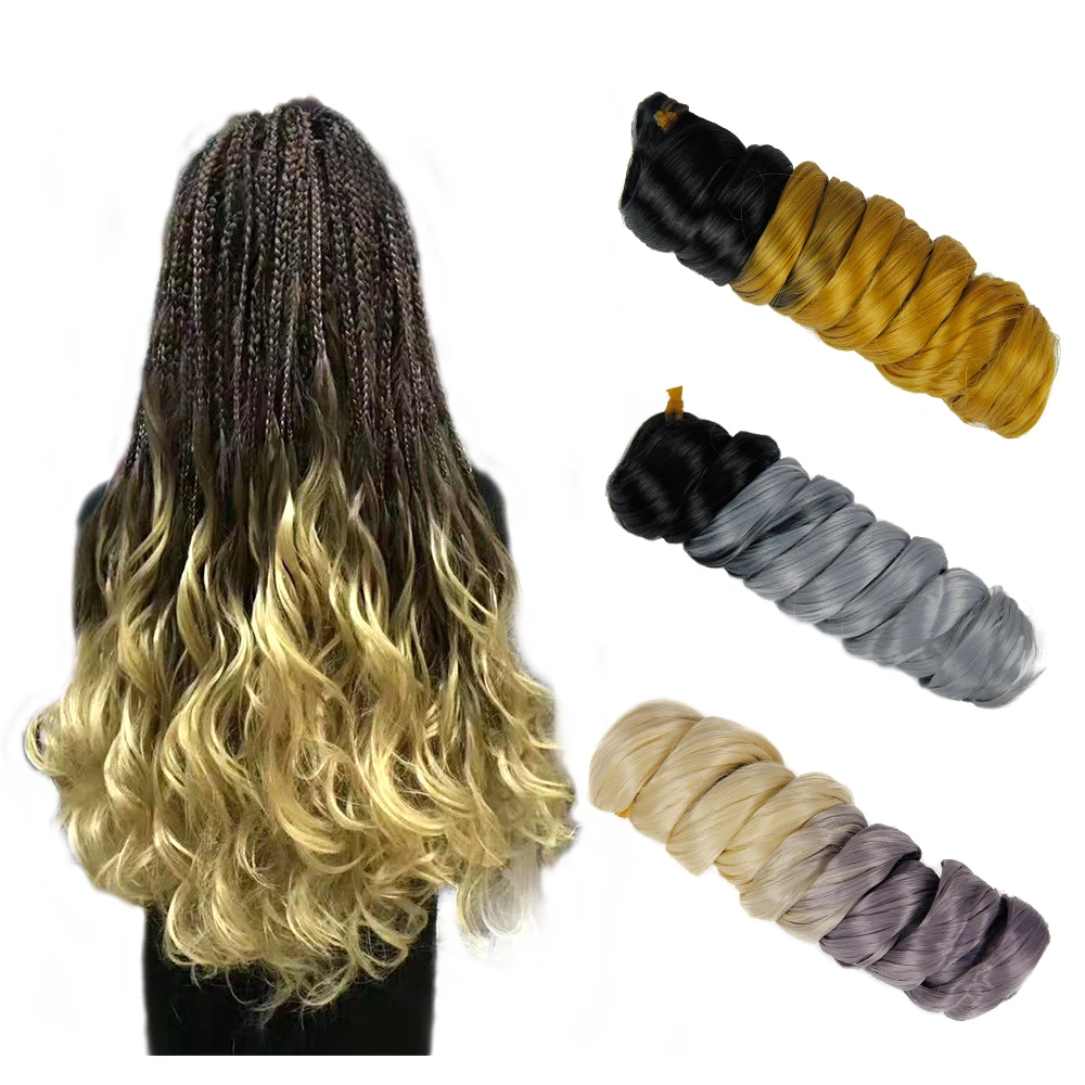 YxCheris синтетические двухцветные вязаные волосы для плетения волос с эффектом