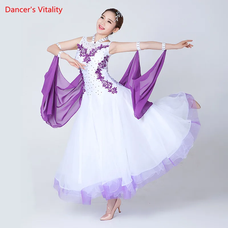 Женское платье для бальных танцев черное или белое без рукавов | Тематическая