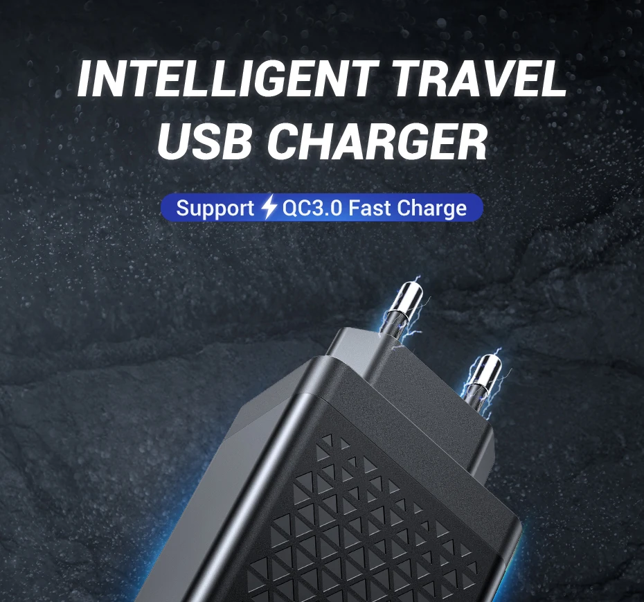 TOPK Quick Charge 3,0, зарядное устройство для мобильного телефона, 18 Вт, быстрое USB зарядное устройство, штепсельная вилка европейского стандарта, настенное USB зарядное устройство, адаптер для iPhone, samsung, Xiaomi, LG